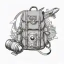 travel, backpack, vision, mind tattoo design idea