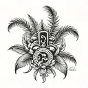porsche, laurel wreath, palm tree tattoo design idea