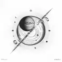 A microscope with planets and galaxies inside the lens tattoo design idea