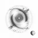 A microscope with planets and galaxies inside the lens tattoo design idea