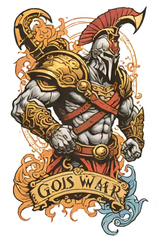 ares god of war tattoo design idea