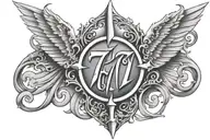 777  angle number  tattoo design idea