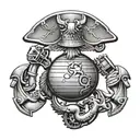 Us Marines mechanical engineering tattoo design idea