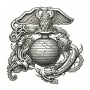 Us Marines mechanical engineering tattoo design idea