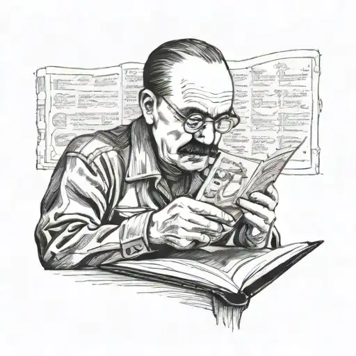 taras schevchenko (Ukrainian writer, kobzar) reading adolf's hitler mein kampf  tattoo design idea