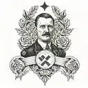 taras schevchenko (kobzar) holding adolfs hitler Mein Kampf tattoo design idea