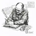 taras schevchenko (Ukrainian writer, kobzar) reading adolf's hitler mein kampf  tattoo design idea