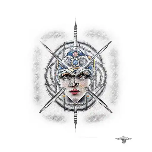 DNA in form of Ukrainian vishivanka  tattoo design idea