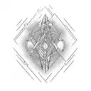 DNA in form of Ukrainian vishivanka  tattoo design idea