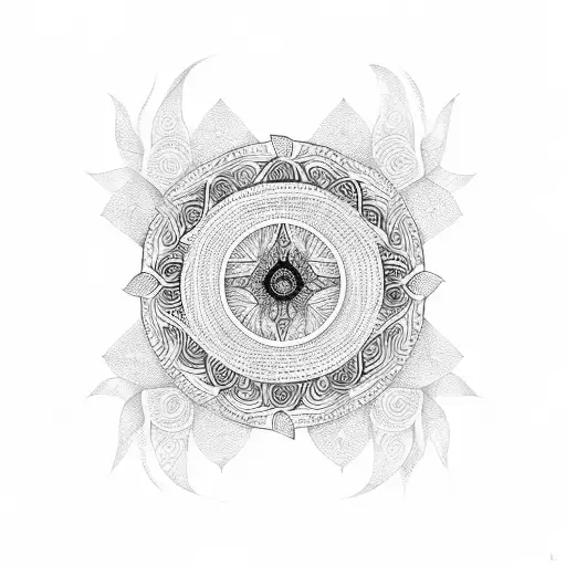 mandala with siamese tattoo design idea