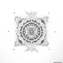 mandala with siamese tattoo design idea