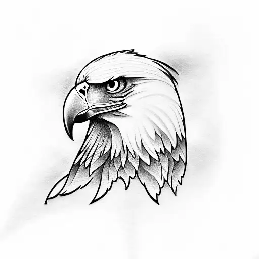 Eagle with a scar over his eye tattoo design idea