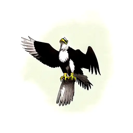 Eagle with a scar on his left eye and believes in god tattoo design idea