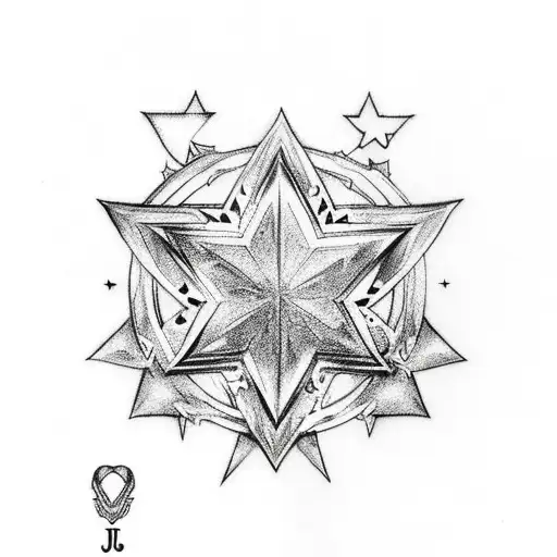 Incorporate the star-shaped mole of Jojo from Jojo's Bizarre Adventure into a tattoo that represents your own unique identity. tattoo design idea
