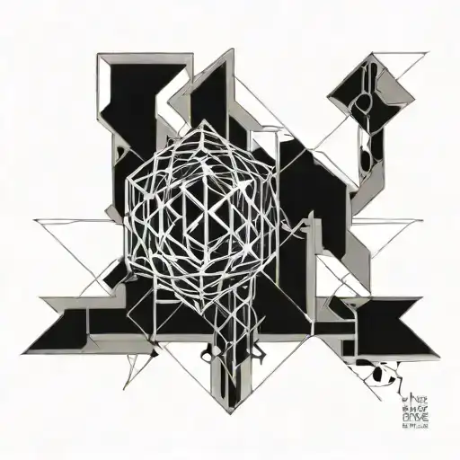 matrix of the universe with tangled thoughts tattoo design idea