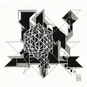 matrix of the universe with tangled thoughts tattoo design idea