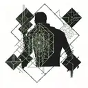 matrix of the universe with tangled thoughts tattoo design idea