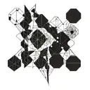matrix of the universe with tangled thoughts tattoo design idea