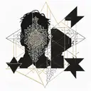 matrix of the universe with tangled thoughts tattoo design idea