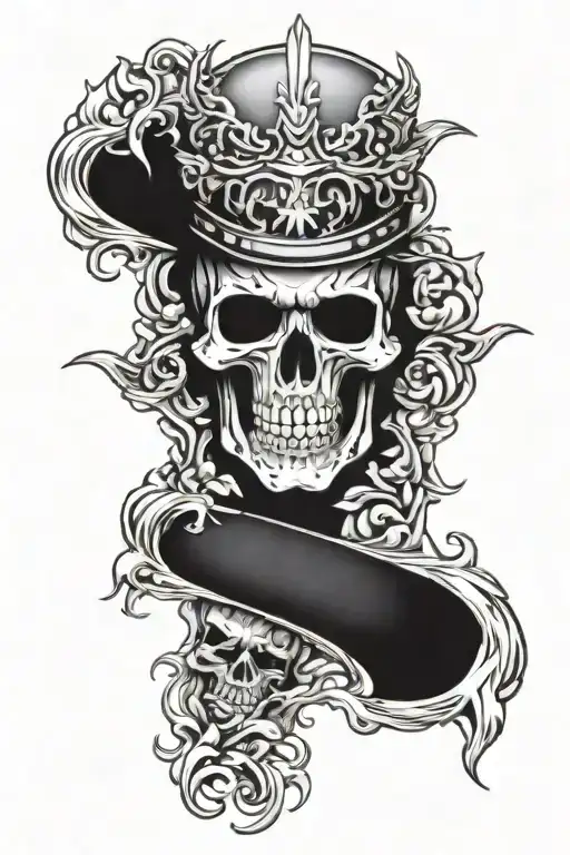 mirror skull king tattoo design idea