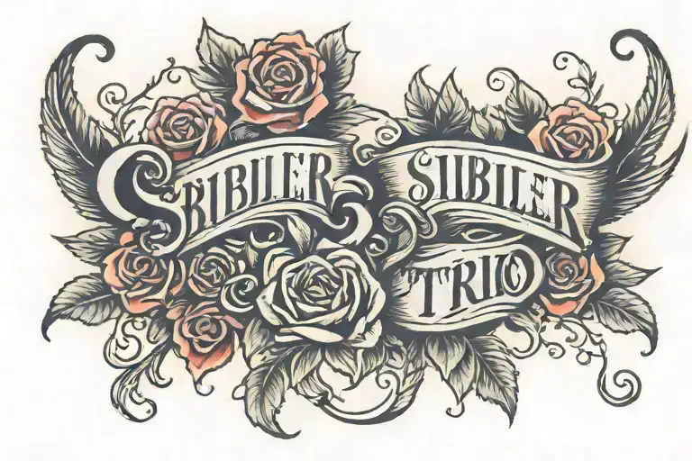 Script trio sibling tattoo tattoo design idea