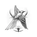 the bird of hermes is my name, eating my wings to make me tame tattoo design idea