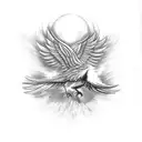 a phoenix saying "the bird of hermes is my name, eating my wings to make me tame" tattoo design idea