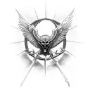 hellsing with the words "the bird of hermes is my name, eating my wings to make me tame" tattoo design idea