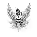 hellsing with the words "the bird of hermes is my name, eating my wings to make me tame" tattoo design idea