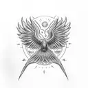 a phoenix saying "the bird of hermes is my name, eating my wings to make me tame" tattoo design idea