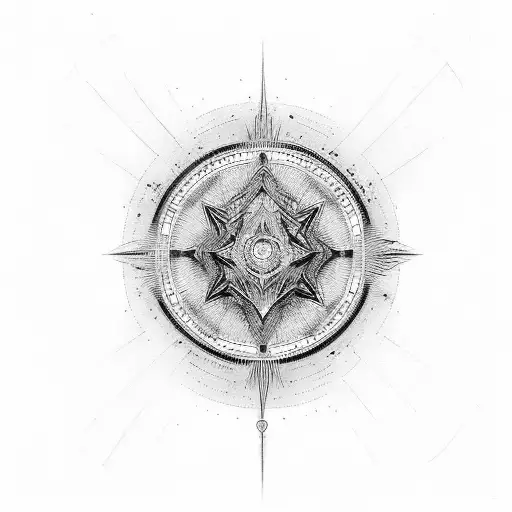 Compass tattoo design idea