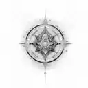 Compass tattoo design idea