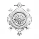 Compass tattoo design idea
