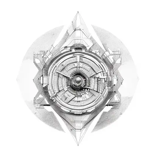 Enterprise and industry tattoo design idea