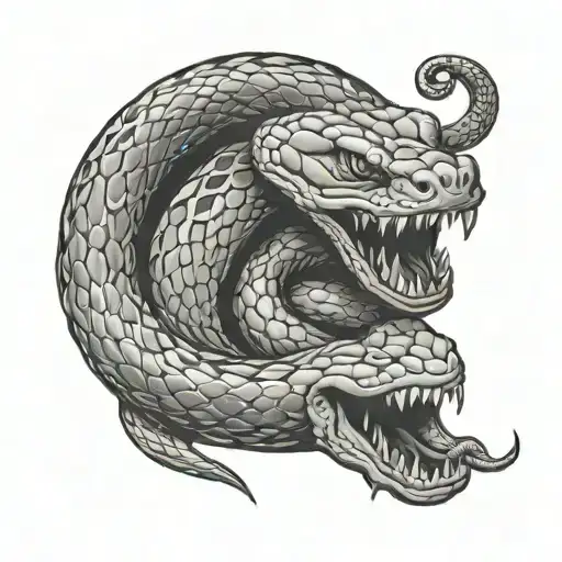snake eating itself  tattoo design idea