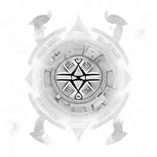 Controller symbol (such as a calculator or spreadsheet) integrated with Maori tribal patterns from New Zealand tattoo design idea