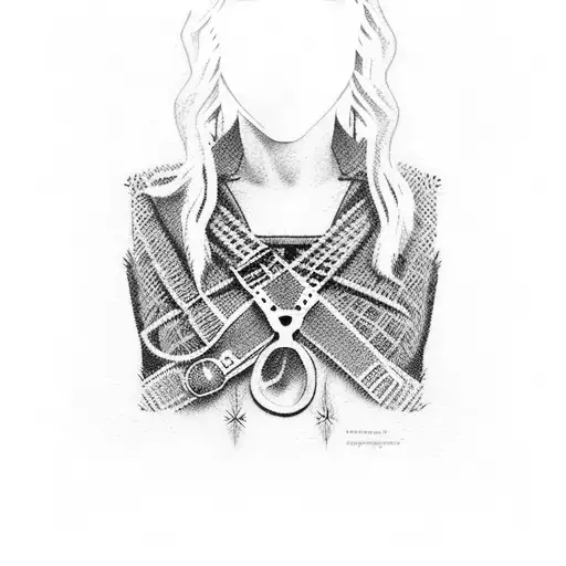 Red Dead Redemption 2 character in a minimalist style tattoo design idea