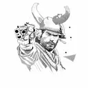 Red Dead Redemption 2 character in a minimalist style tattoo design idea