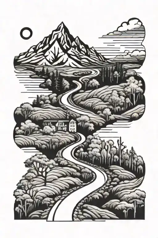 the road less traveled tattoo design idea