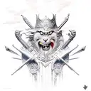 mythology god warrior tattoo design idea