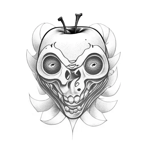 apple monster creepypasta tattoo design idea