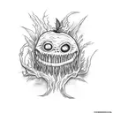 apple monster creepypasta tattoo design idea