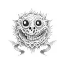 apple monster creepypasta tattoo design idea