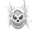 apple monster creepypasta tattoo design idea
