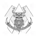 mix of Viking and Hindu symbols for never give up tattoo design idea
