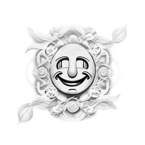 smiley happy face tattoo design idea