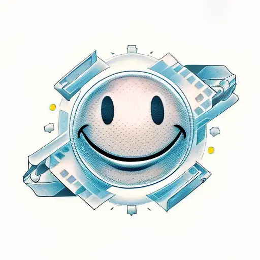 yellow smiley happy face tattoo design idea