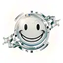 smiley happy face tattoo design idea