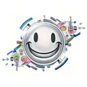 smiley happy face tattoo design idea