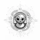 Dead astronaut in the hell tattoo design idea